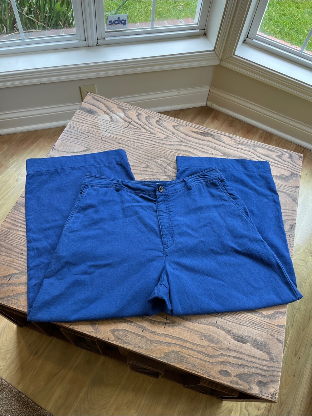 kate spade lyocell linen cotton lightweight  Blue wide leg Pants size 12